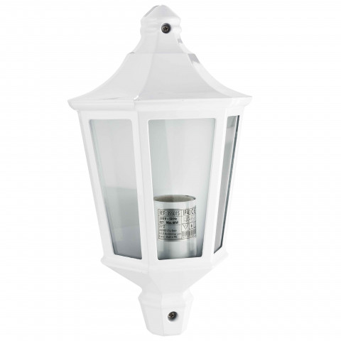 Demi applique 3 faces blanche 60w