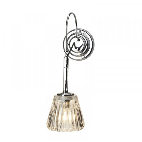 Applique salle de bain demelza finition chrome poli et verre