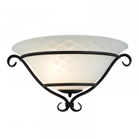 Applique torchiere, fer et verre, noir