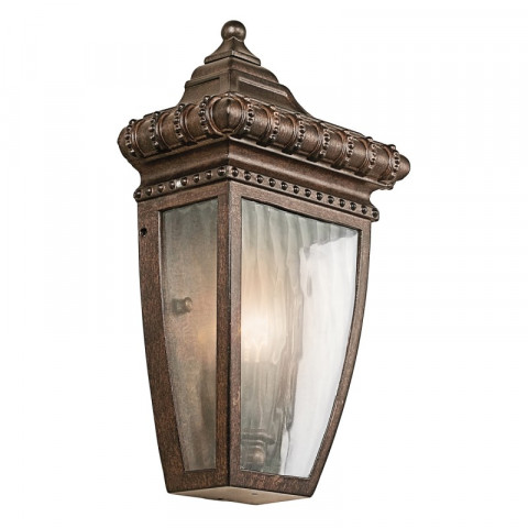 Applique venetian rain,  bronze brossé et verre, demi-lanterne