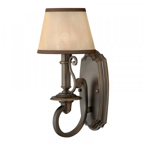 Applique plymouth, bronze vieilli, avec abat-jour