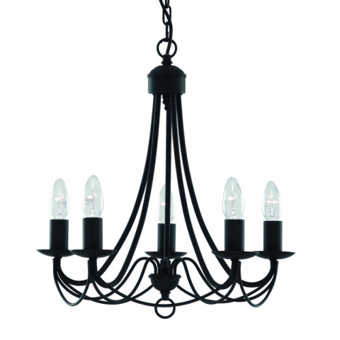 Suspension 5 ampoules maypole, noir mat