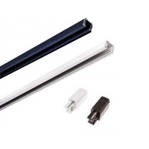 Rail spot binaire triphasé 1,5m noir