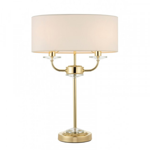 Lampe nixon, laiton et cristal, 2 ampoules