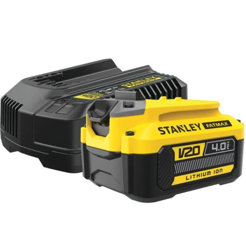 Fatmax V20 Kit de démarrage - STANLEY - avec 1 batterie 18V 4.0 Ah + chargeur de batterie - SFMCB14M1