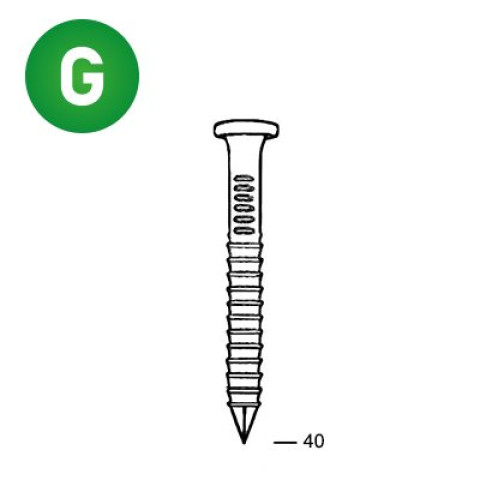 Pointes bandes 40 x 40 annelées galva - Boite de 2000 pièces - 20400406