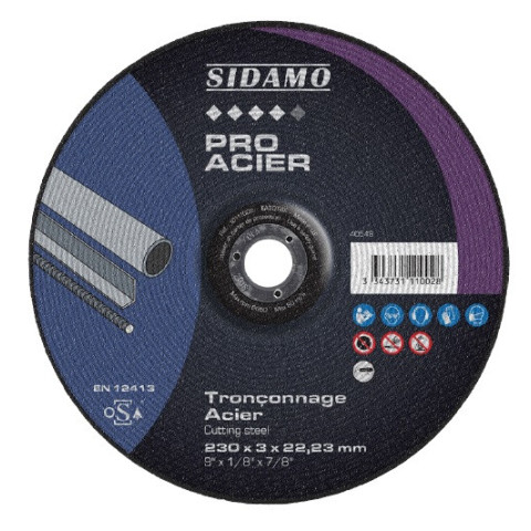 25 disques à tronçonner pro acier d.230 x 3 x 22,23