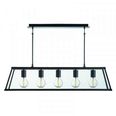 Suspension 90 cm voyager, noir, en verre