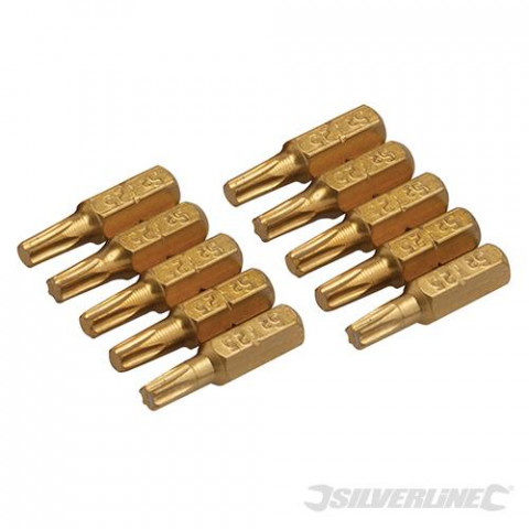 10 embouts dorés Torx T20 SILVERLINE 228537