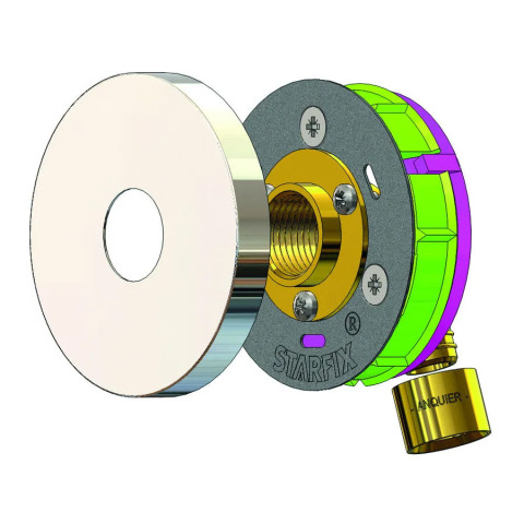 Sortie cloison starfix mono per ø16 glissement - f 1/2 avec rosace