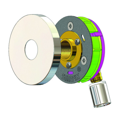 Sortie cloison starfix mono per à sertir avec rosace mâle ø16-3/8"
