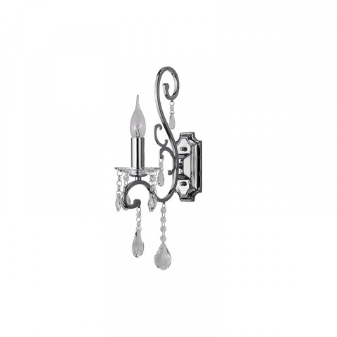 Applique murale chromée crystal 1 ampoule 23 cm