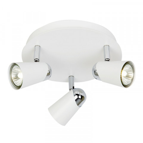 Plafonnier civic, rond, blanc, 3 ampoules