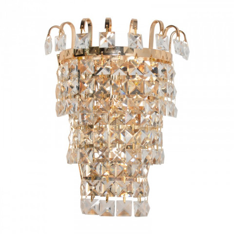 Applique murale dorée crystal 1 ampoule 12 cm