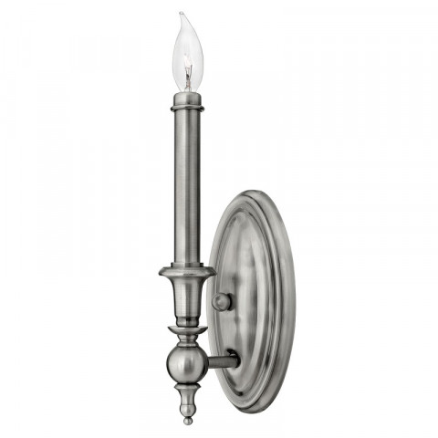 Applique yorktown, nickel brossé, 1 ampoule