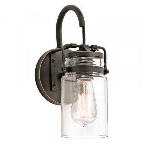 Applique brinley, bronze antique et verre, 1 ampoule