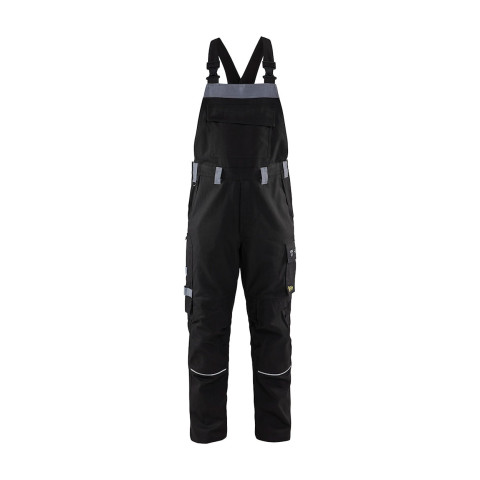 Cotte à bretelles retardant flamme Noir/Gris-Clair 28611516 - Taille au choix