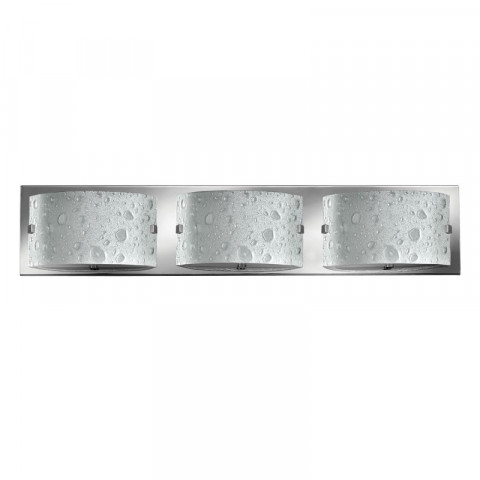 Applique daphné, chrome poli, verre motif bulles, led, 3 éclairages