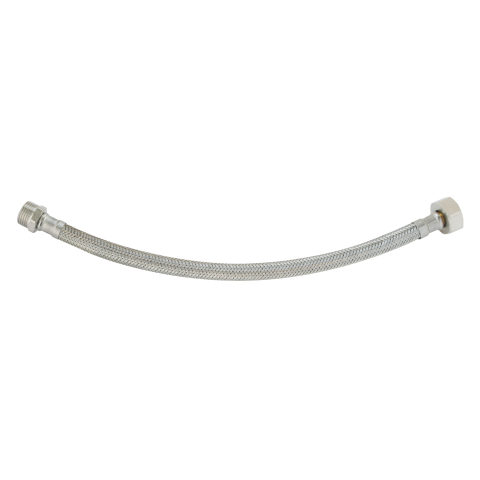 Flexible sanitaire acier inox - raccord mâle 1/2" - ecrou tournant 3/8" - longueur : 300mm - dn8