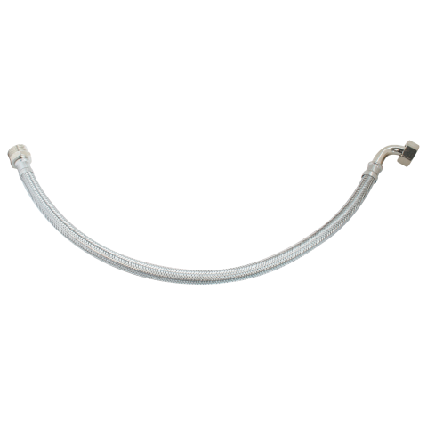 Flexible sanitaire acier inox - raccord mâle 3/4" - ecrou tournant coudé 3/4" - longueur : 1500mm - dn10