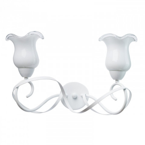 Applique murale blanche elegance 2 ampoules 26 cm