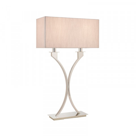 Lampe vienna, nickel, abat-jour beige