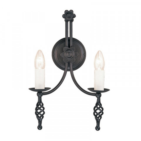 Applique belfry, noir, 2 ampoules