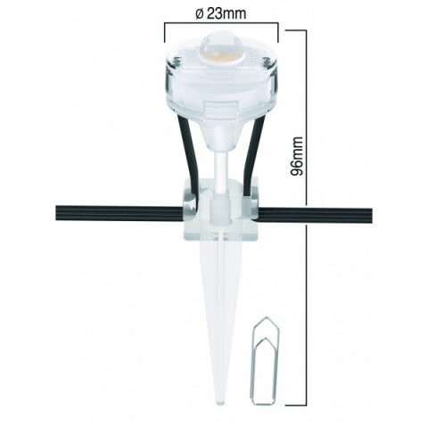 3 spots additionnels de jardin led ext. Mini noxlite 3x0,5 watt - couleur - blanc chaud 2700°k