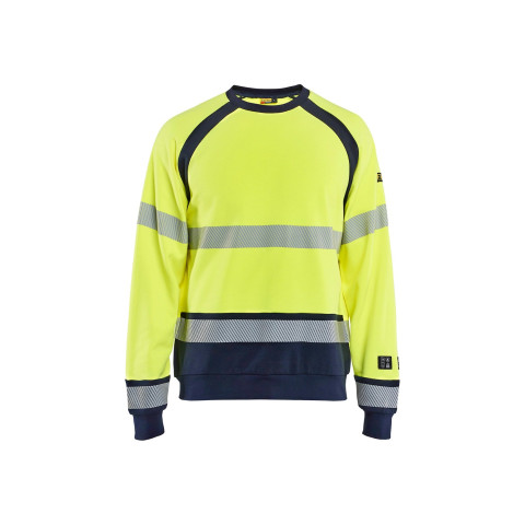Sweat Multinormes Jaune fluo/Marine 30881762 - Taille au choix