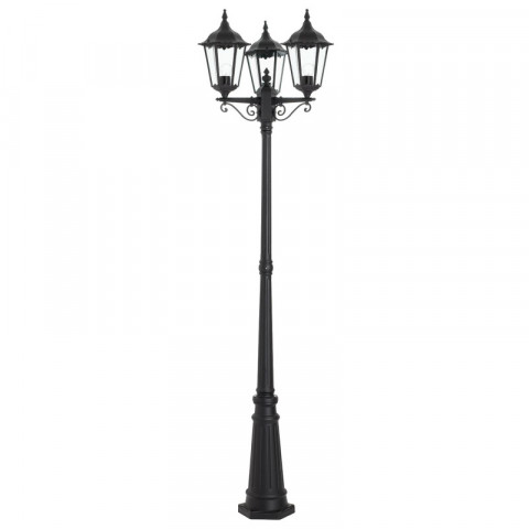 Lampadaire burford, noir, 3 ampoules