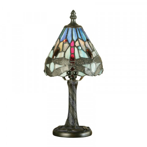 Lampe 14 cm dragonfly blue, verre et résine