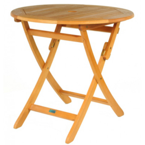 Table ronde pliante look teck