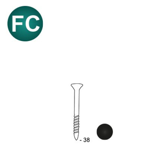 Pointes 34° 2,8 x 38 FasCoat Noir - Boite de 930 pièces - 342838FSB