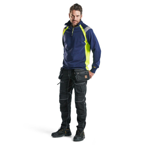 Sweat col camionneur avec détails fluo 34321158 - Couleur et taille au choix