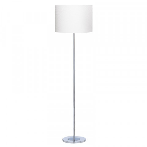 Lampadaire, en chrome avec abat-jour ivoire