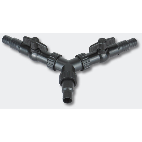 Y-distributeur 20/25mm pour tuyau de bassin (3/4"/1") valve réglage 