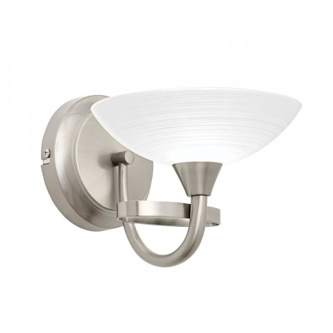 Applique cagney, chrome satiné et verre, 1 ampoule