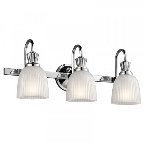 Applique cora, chrome poli, verre, 3 led