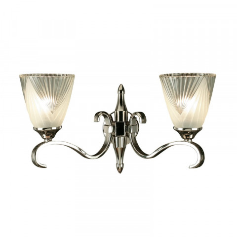 Applique 2 ampoules columbia, nickel et verre givré