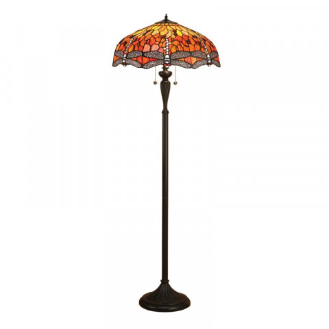 Lampadaire dragonfly flame, verre et résine