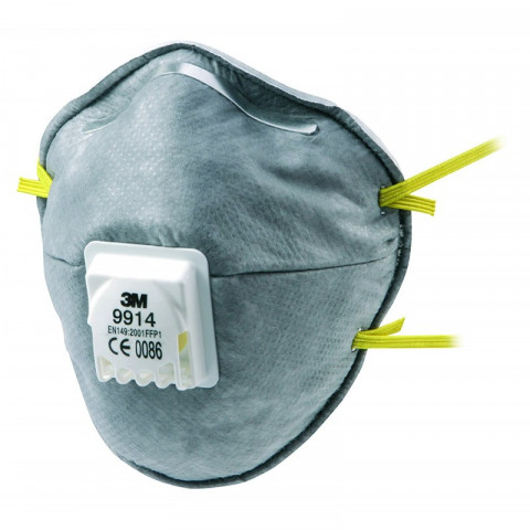 3m 9914sv lot de 2 masques respiratoires format coque anti-odeur avec soupape