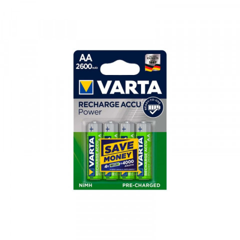 4 piles lr06 varta aa accu power rechargeables 2600mah