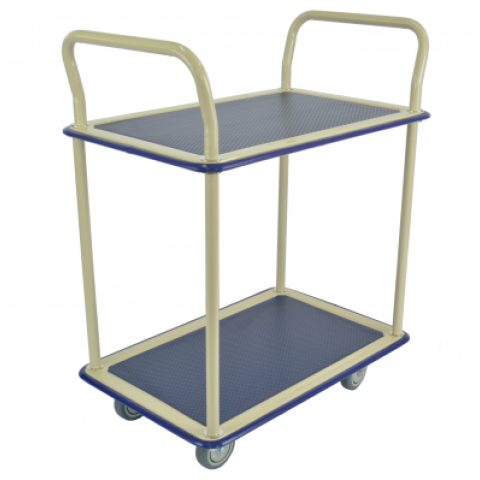 Desserte 2 plateaux tôle recouverts de caoutchouc antidérapant 740 x 480 mm 200 kg - 885007680