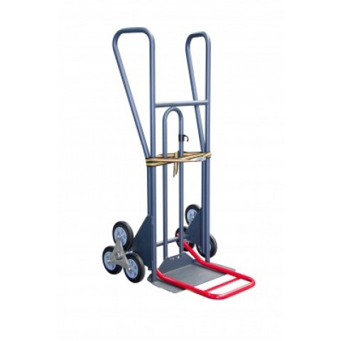 Diable standard bavette fixe + repliable à poignées fermées et roues étoiles 350 kg