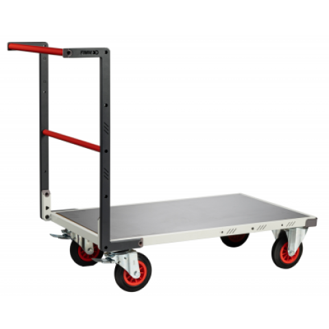 Chariot FLAT-PACK™ dossier fixe 1000 x 600 mm plateau tôle roues CC 400 kg - 804722330