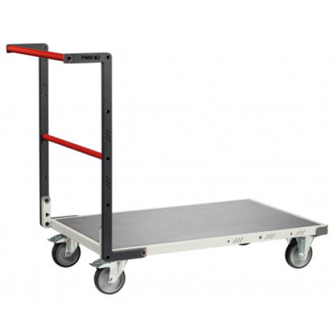 Chariot monté FLATPACK™ dossier fixe 1000 x 600 mm plateau tôle roues TPE 250 kg - 806722320