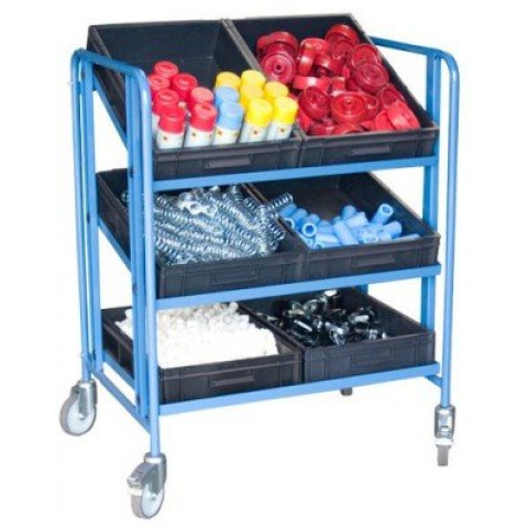 Servante à bacs 3 plateaux tôle + 6 bacs 200 kg - 880006502