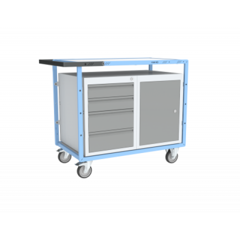 Servante établi équipée 1 bloc 4 tiroirs + 1 bloc porte 250 kg - 880707106