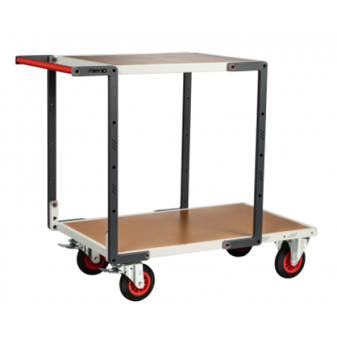 Servante flat-pack 2 plateaux médium 1 plateau 1000 x 600 mm et 1 plateau 700 x 600 mm roues CC 400 kg