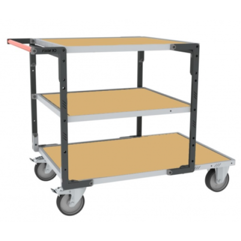 Servante FLAT-PACK™ 3 plateaux médium 1 plateau 1200 x 800 mm et 2 plateaux 900 x 800 mm roues TPE 400 kg - 884732243